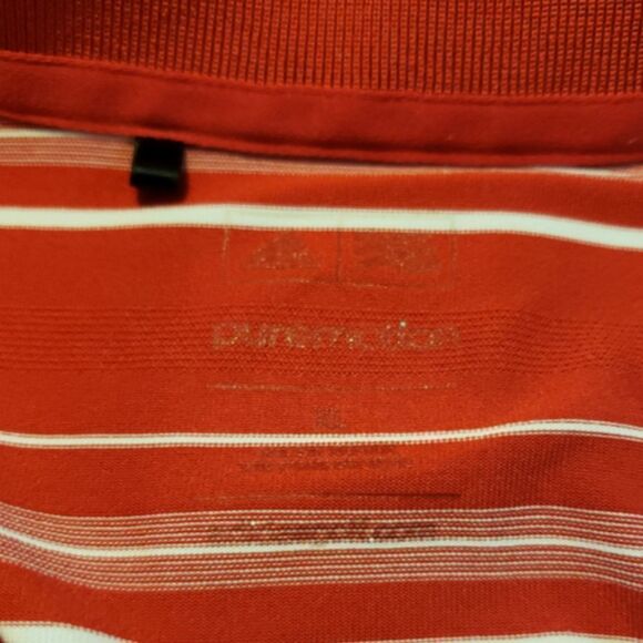 Adidas Shirt Size XL Men's Adidas Golf Puremotion Polo Shirt Striped Stripes Red - Picture 4 of 6